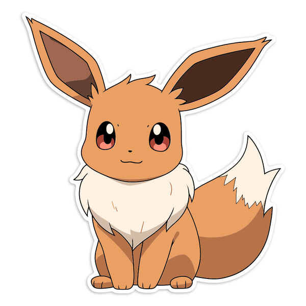 Autocollants: Évoli assis mignon Pokémon
