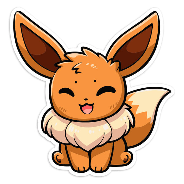 Autocollants: Évoli Pokémon Chibi