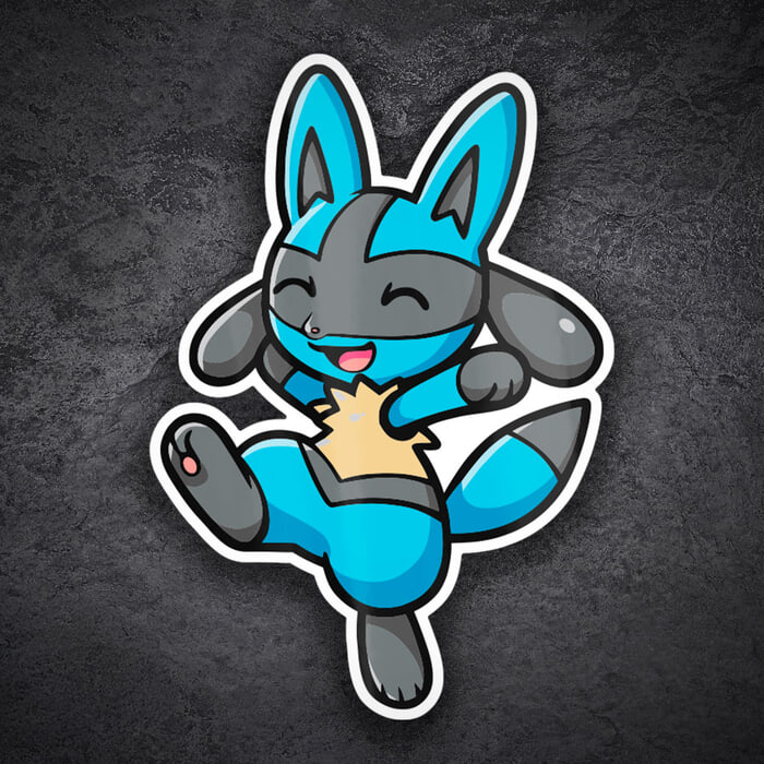 Autocollants: Lucario Pokémon Chibi