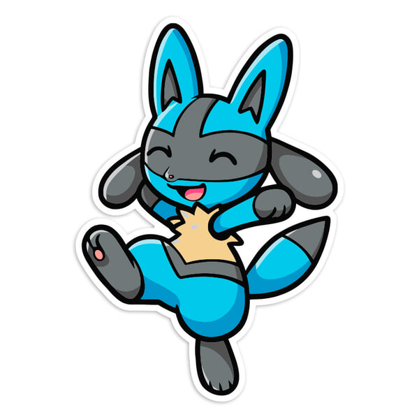 Autocollants: Lucario Pokémon Chibi