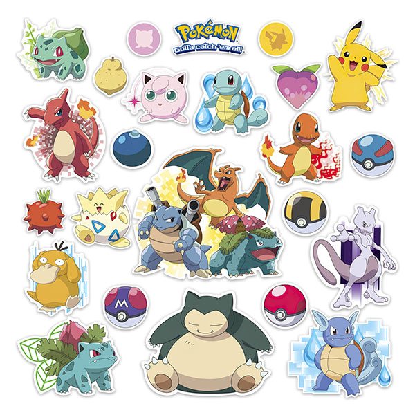 Stickers pour enfants: Kit 24X Pokemon Gotta Catch'em all