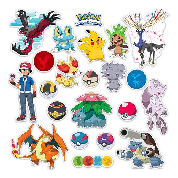 Set de Autocollants 22X personnages Pokémon pour enfants