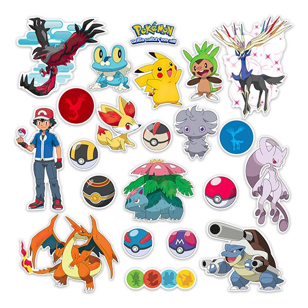 Stickers pour enfants: Set 22X Pokémon Caractères