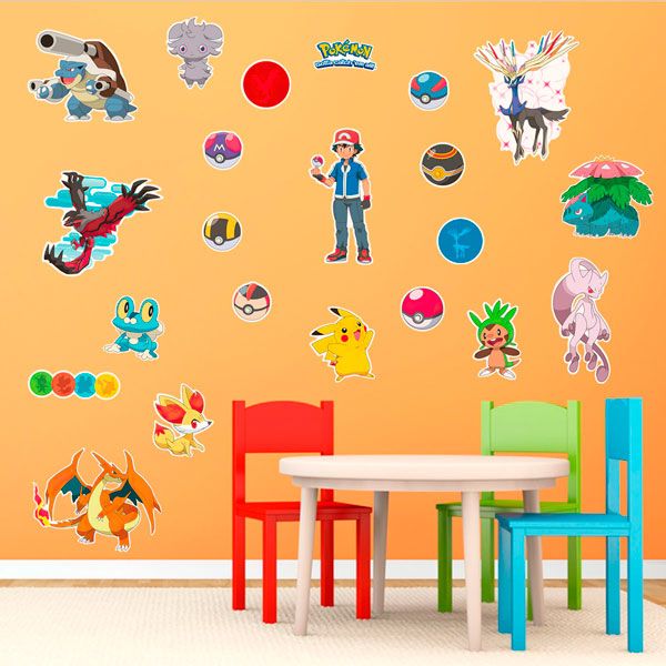 Stickers pour enfants: Set 22X Pokémon Caractères