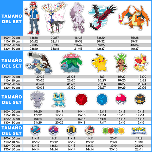 Stickers pour enfants: Set 22X Pokémon Caractères