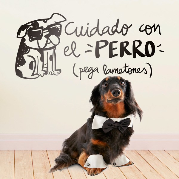 Stickers pour enfants: Cuidado con el perro (pega lametones)