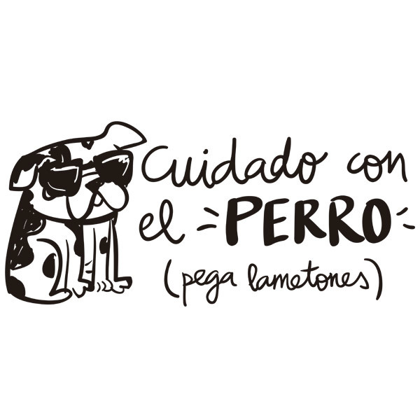 Stickers pour enfants: Cuidado con el perro (pega lametones)