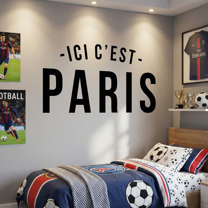 Stickers muraux: Sticker mural PSG Ici c'est Paris