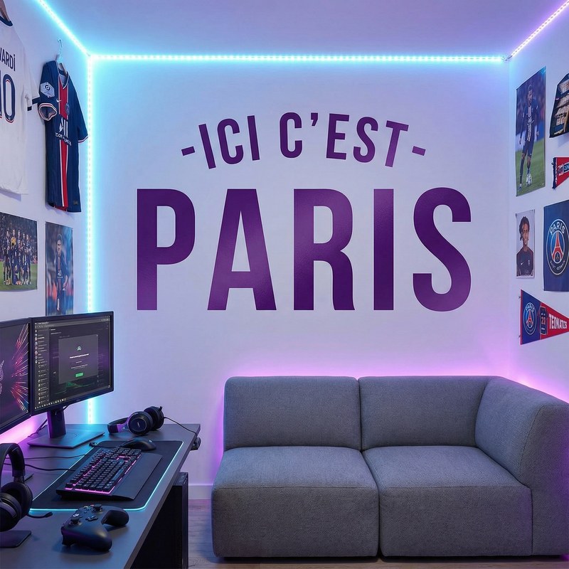 Sticker mural PSG Ici c'est Paris 15