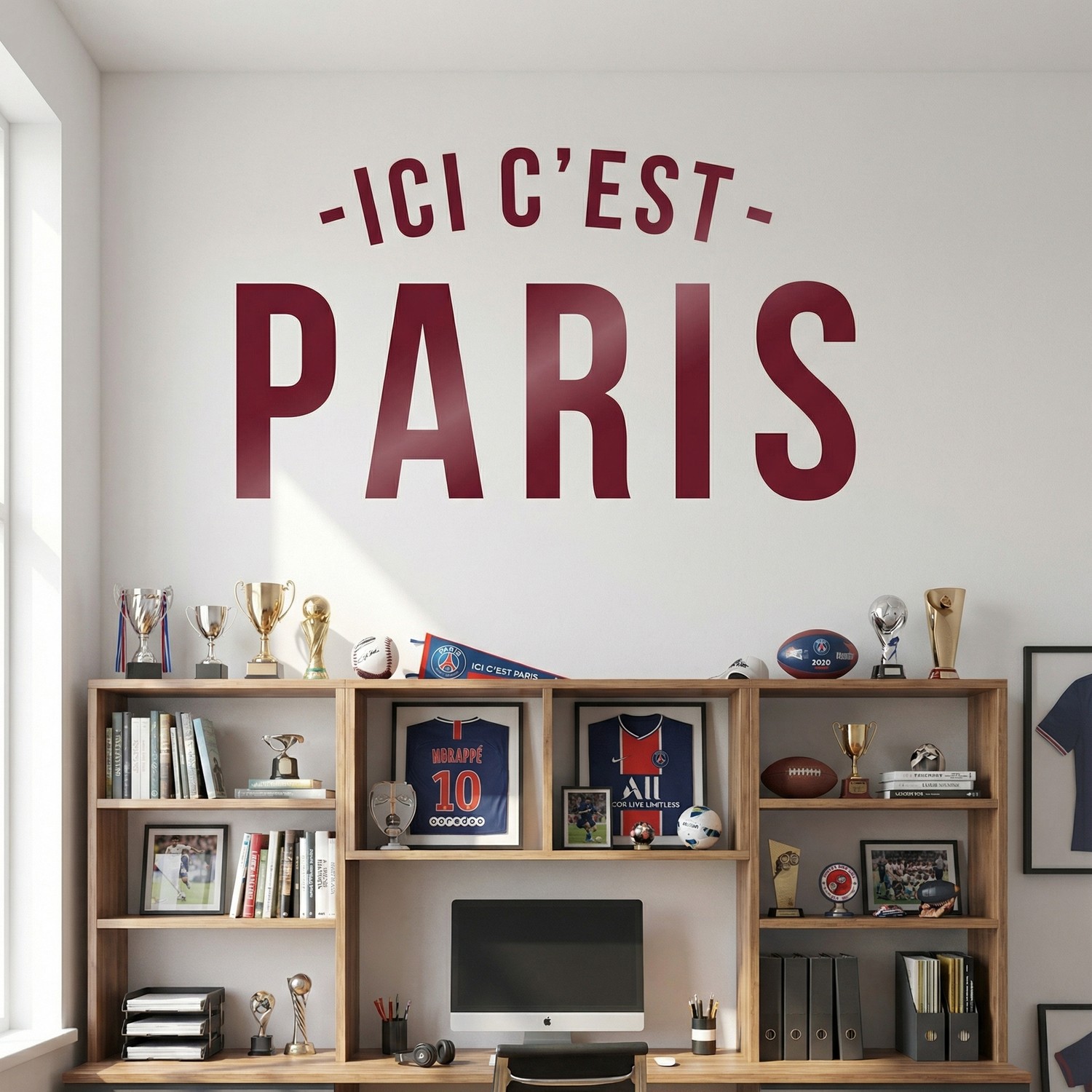 Stickers muraux: PSG Ici c&acute;est Paris