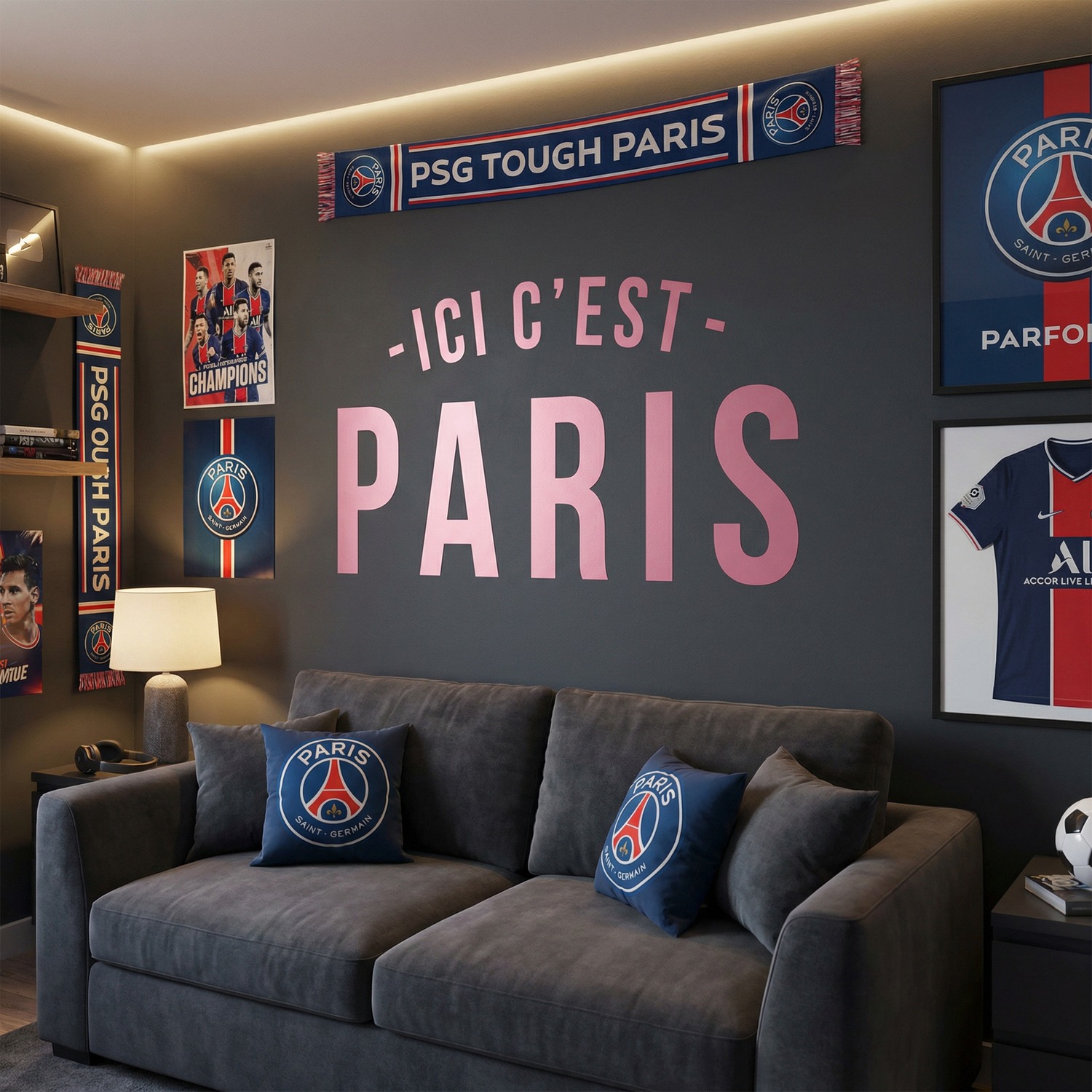 Stickers muraux: PSG Ici c&acute;est Paris