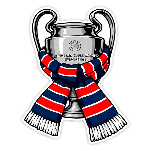 Stickers muraux: Coupe des Champions avec Écharpe du PSG