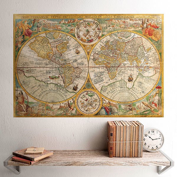 Stickers muraux: Poster adhésif Carte du monde 1594 1