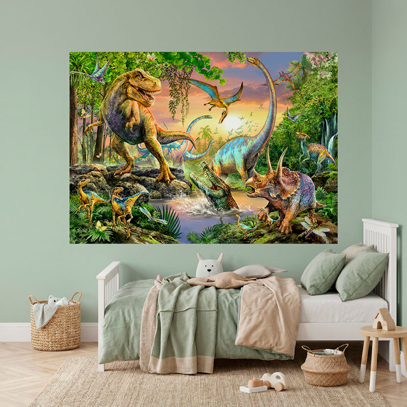 Poster adh&eacute;sif Dinosaures dans la jungle 8/8