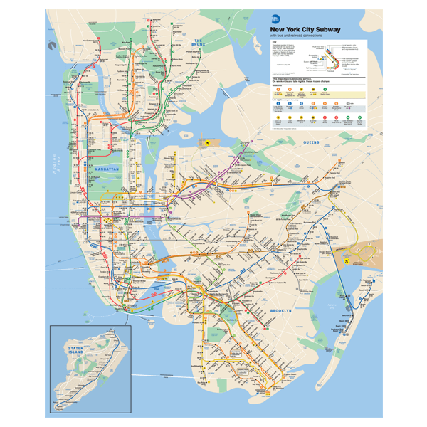 Stickers muraux: Affiche de la carte du métro de New York