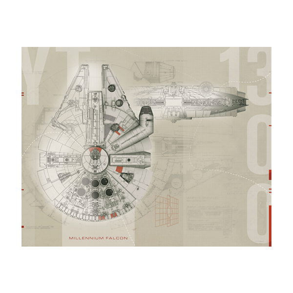 Stickers muraux: Plans du Faucon Millenium