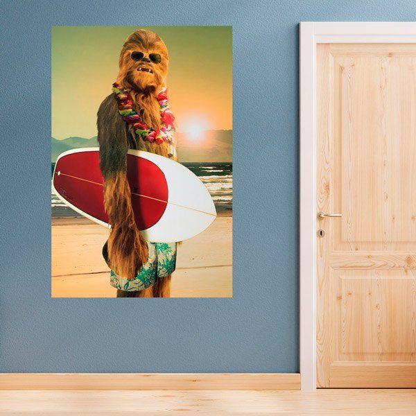 Stickers muraux: Poster Chewbacca surfeur