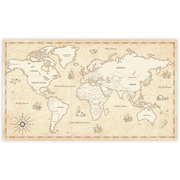 Stickers muraux: Mappemonde des pirates