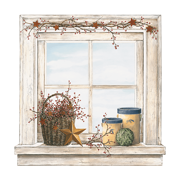 Stickers muraux: Fenêtre avec ornements