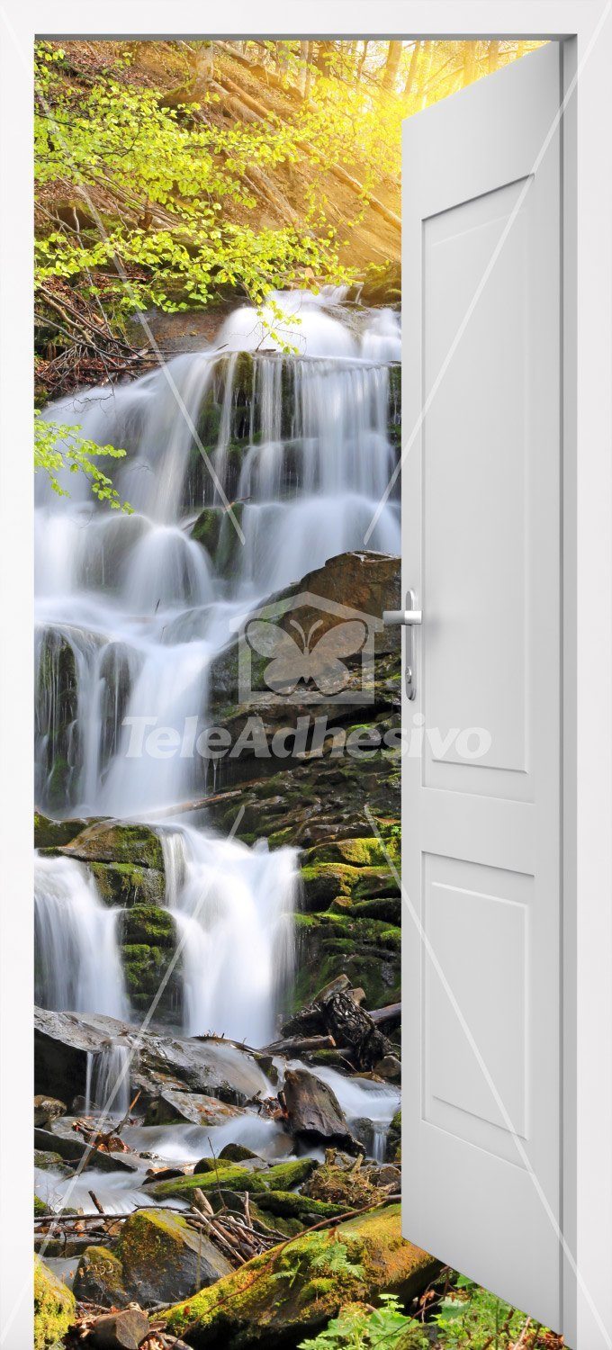 Poster Vertical XL Déco PETITE CASCADE 150 X 240 Cm | Trompe L'œil Déco Murale Qualité HD Scenolia