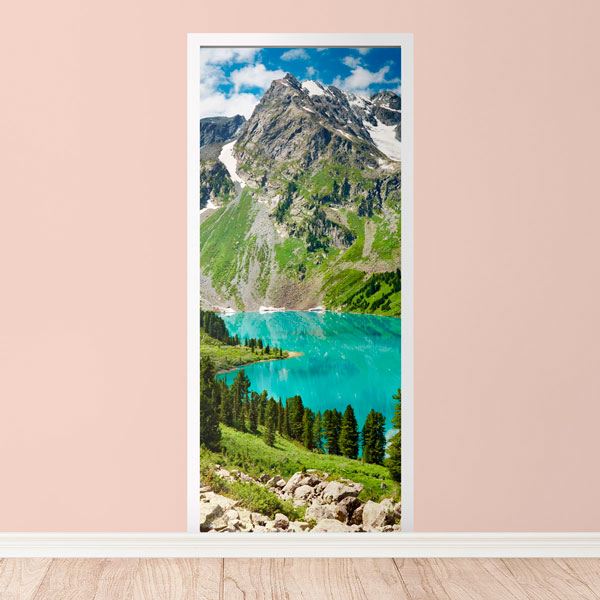 Stickers muraux: Porte de montagne et lac