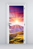 Stickers muraux: Porte montagne et le coucher du soleil 5