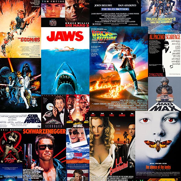 Stickers muraux: Films de cinéma des années 80 et 90 II