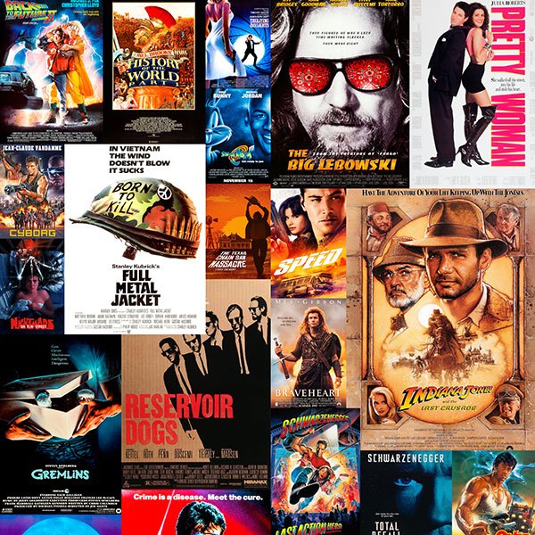 Stickers muraux: Films de cinéma des années 80 et 90 III
