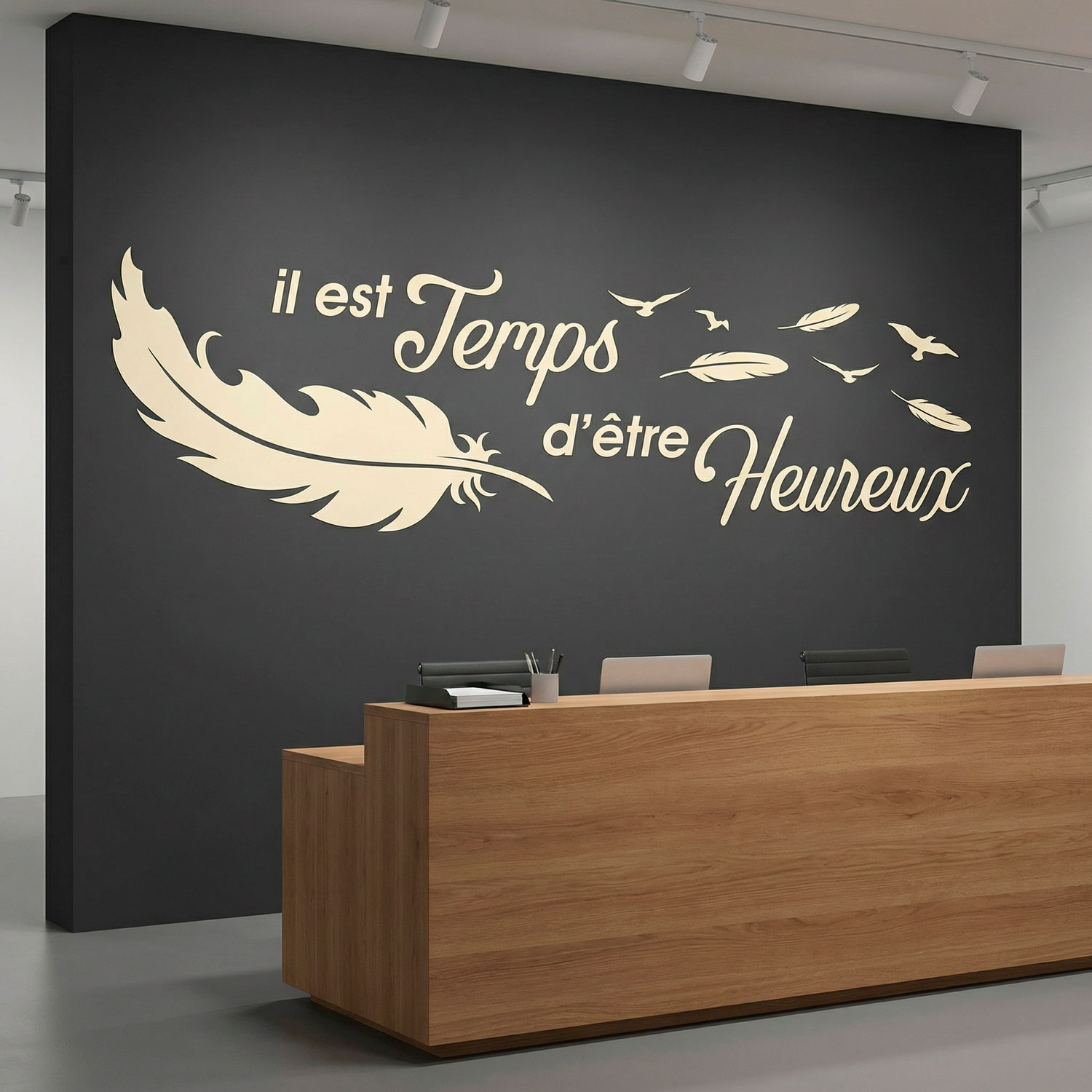 Stickers muraux: Il est temps d'&ecirc;tre Heureux