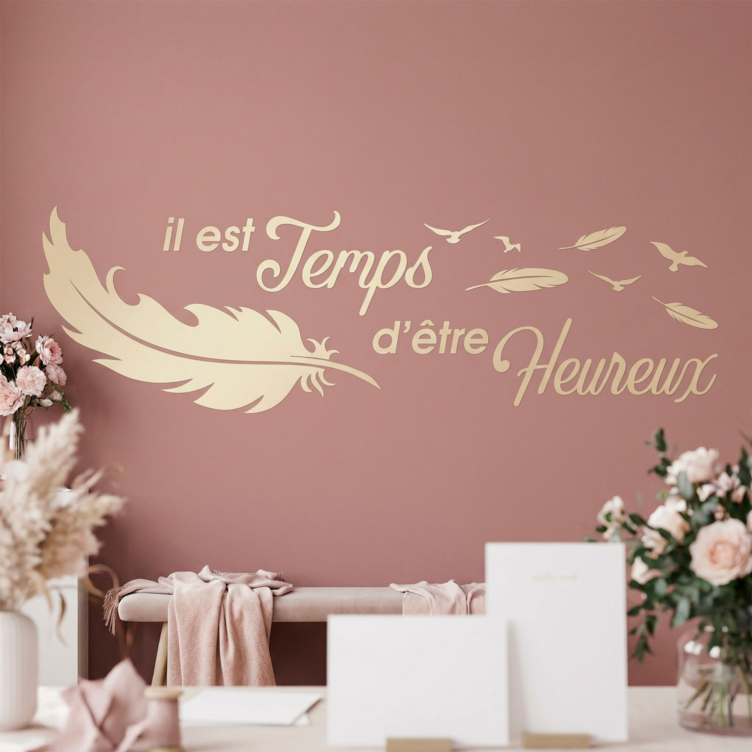 Stickers muraux: Il est temps d'&ecirc;tre Heureux