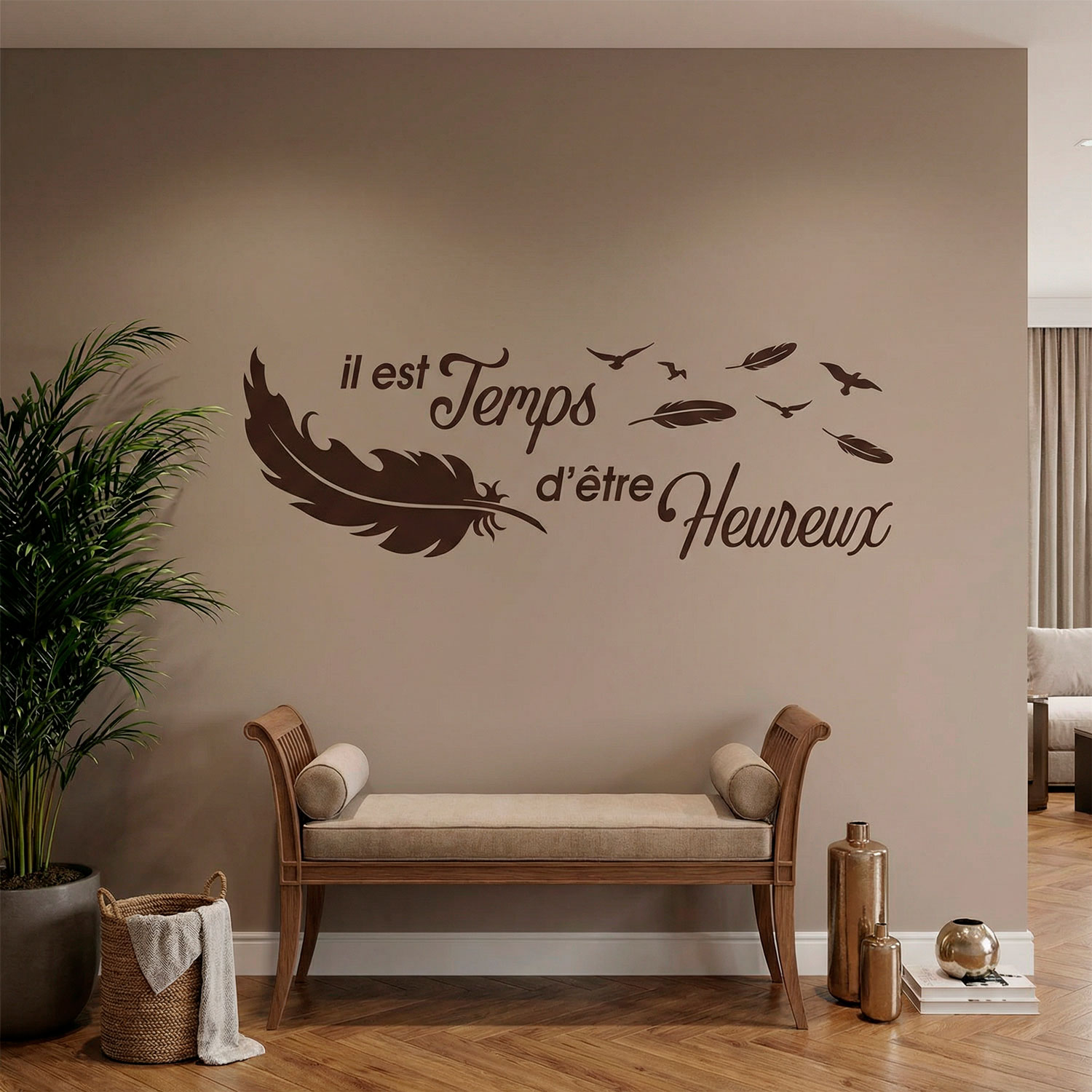 Stickers muraux: Il est temps d'&ecirc;tre Heureux