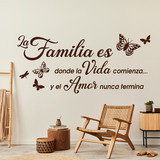 Stickers muraux: Familia es donde la vida comienza 2