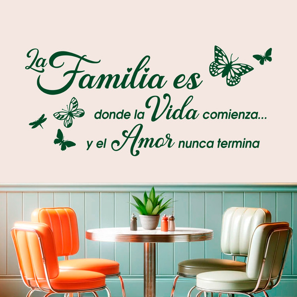 Stickers muraux: Familia es donde la vida comienza