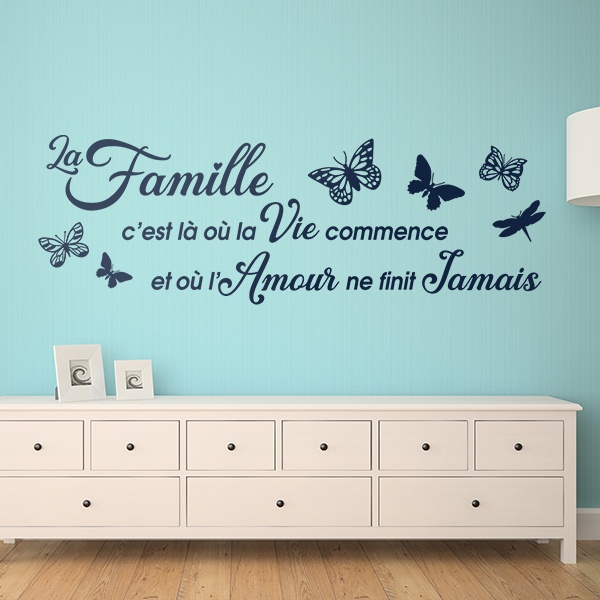Stickers muraux: La famille, c'est là où la vie commence
