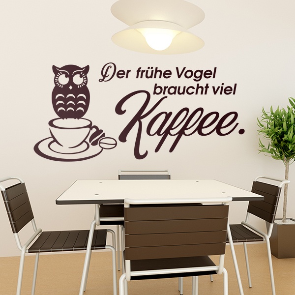 Stickers muraux: Der frühe Vogel braucht viel Kaffee