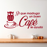 Stickers muraux: Al que madruga un buen café le ayuda 2