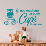 Stickers muraux: Al que madruga un buen café le ayuda 3
