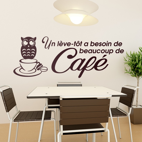 Stickers muraux: Un lève-tôt a besoin de beaucoup de Café
