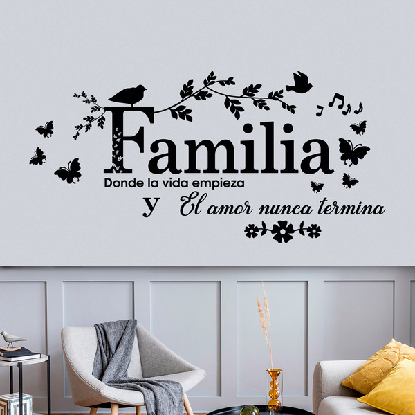 Stickers muraux: Familia, donde la vida empieza