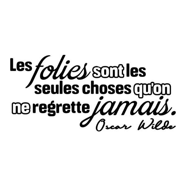 Stickers muraux: Les folies sont les seules choses qu'on ne regrett