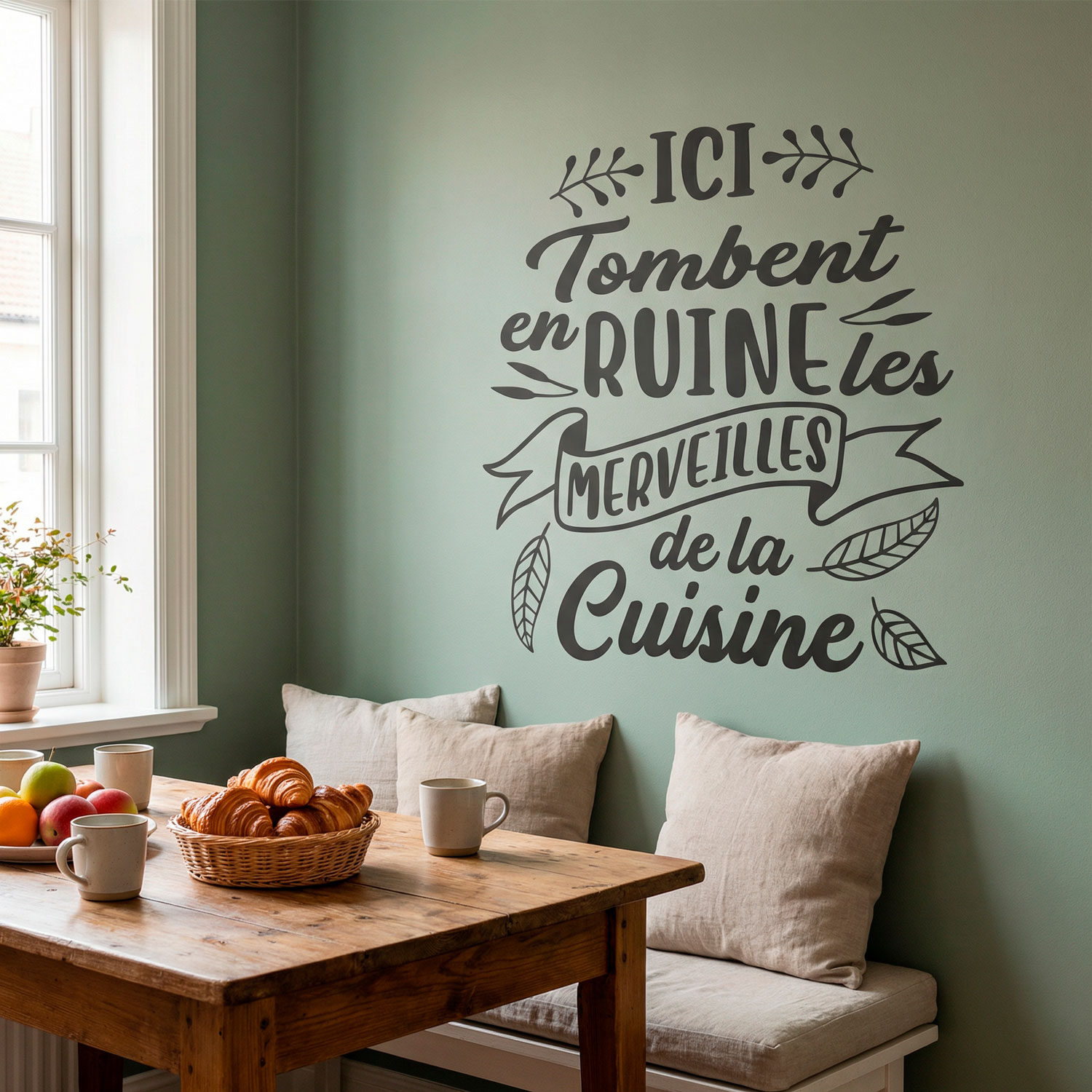 Stickers muraux: Ici Tombent en Ruine les Merveilles de la Cuisine