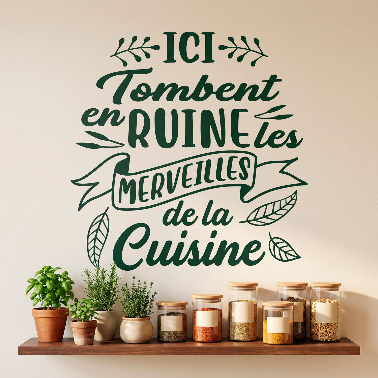 Stickers muraux: Ici Tombent en Ruine les Merveilles de la Cuisine