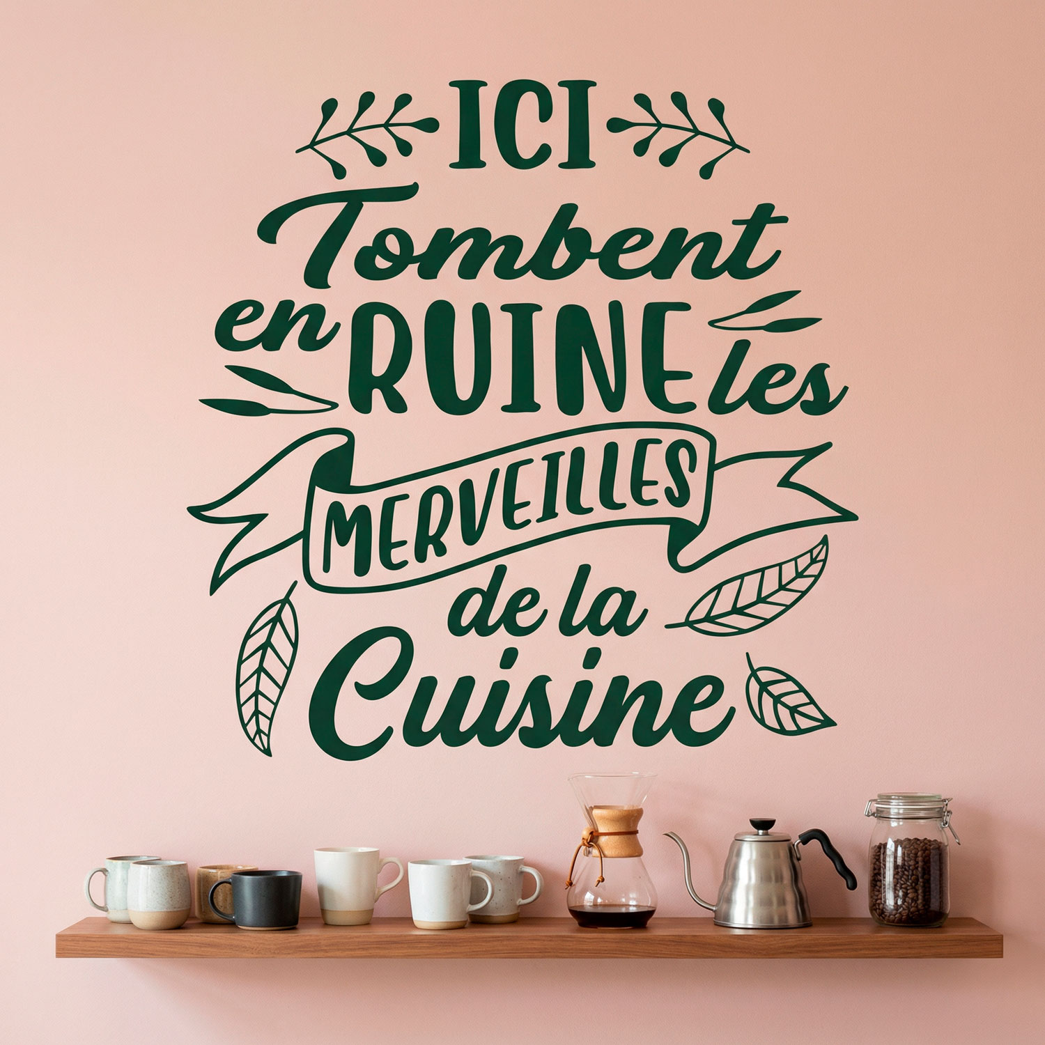 Stickers muraux: Ici Tombent en Ruine les Merveilles de la Cuisine