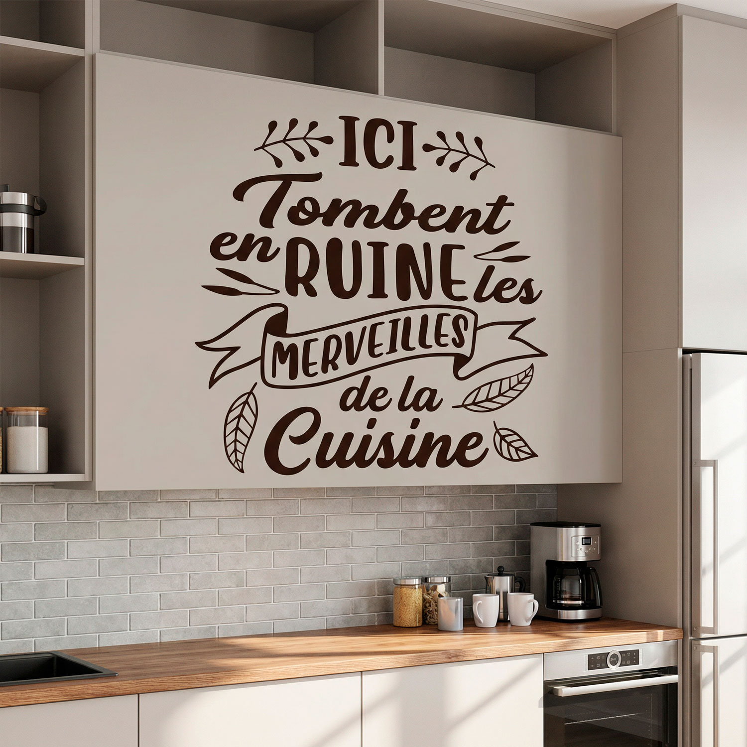 Stickers muraux: Ici Tombent en Ruine les Merveilles de la Cuisine