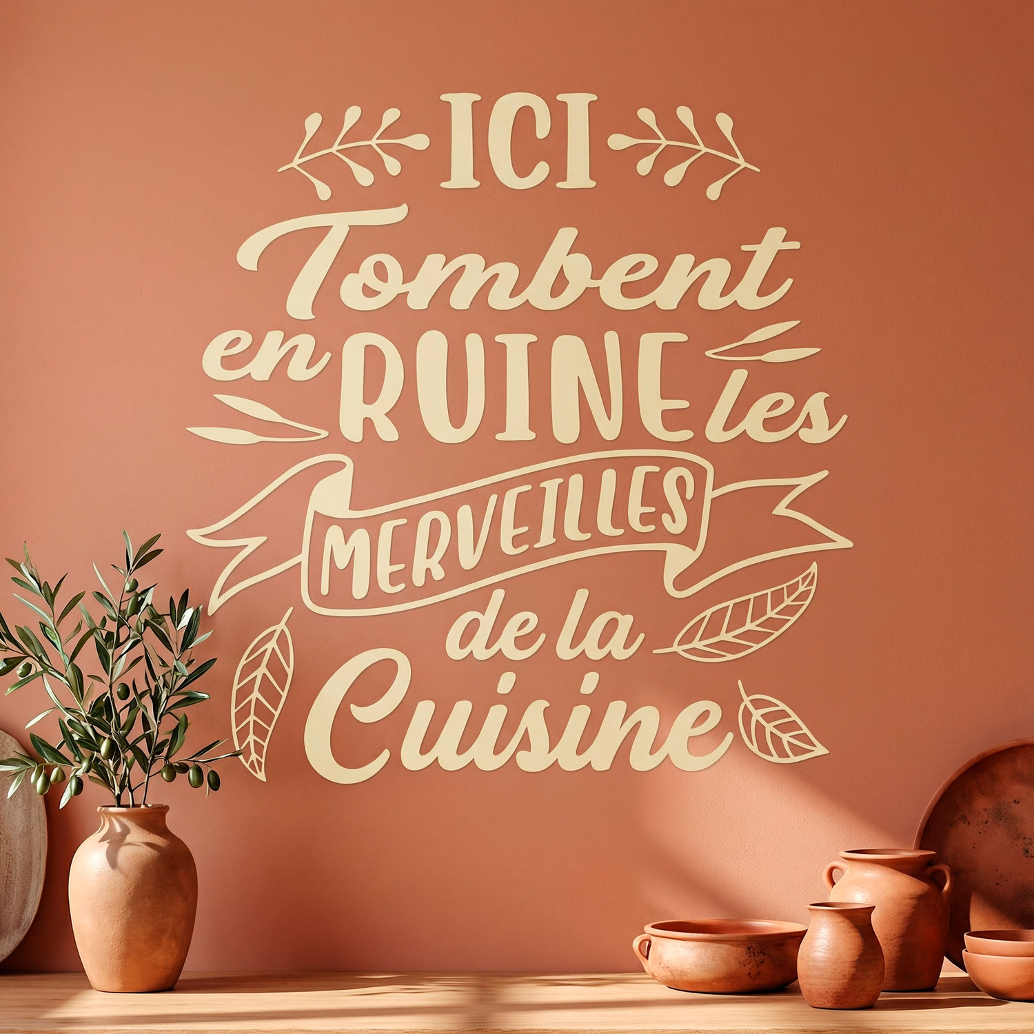 Stickers muraux: Ici Tombent en Ruine les Merveilles de la Cuisine