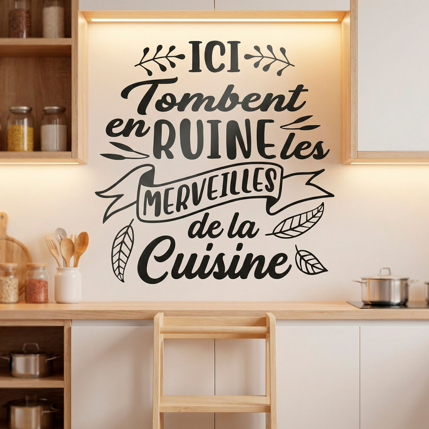Stickers muraux: Ici Tombent en Ruine les Merveilles de la Cuisine