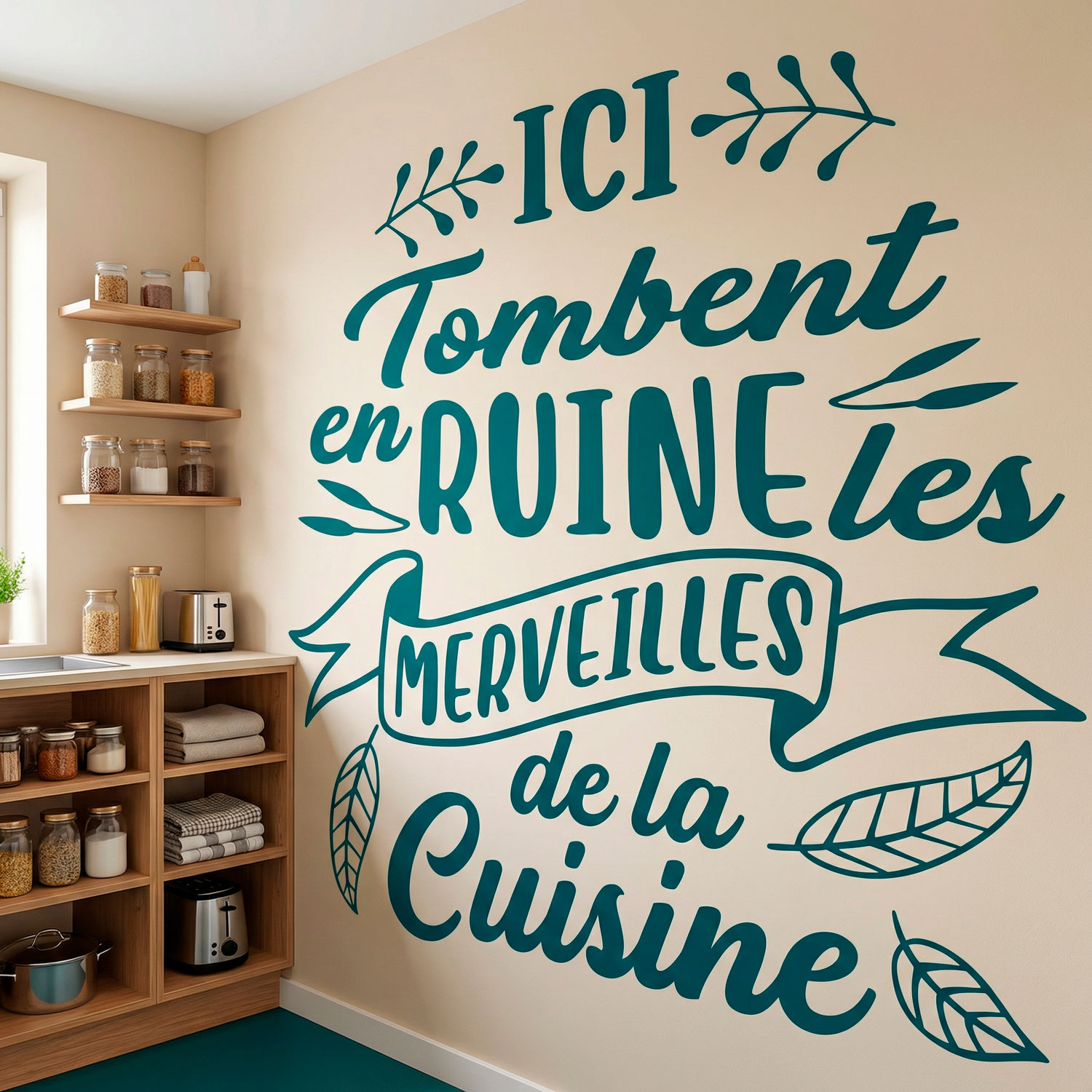 Stickers muraux: Ici Tombent en Ruine les Merveilles de la Cuisine