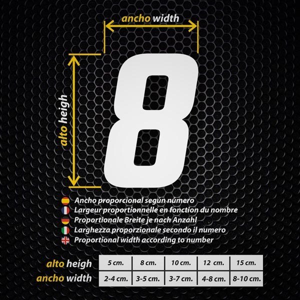 Autocollants: Num&eacute;ros Highway en Relief