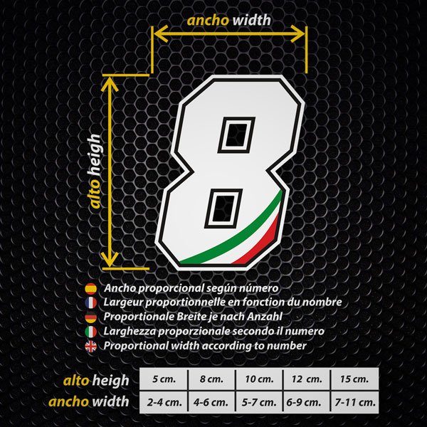 Autocollants: Numéros Italie