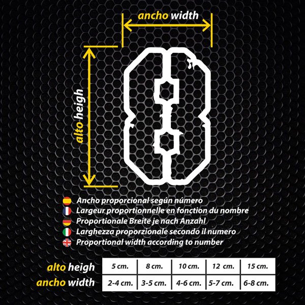 Autocollants: Numéros sport scratch border